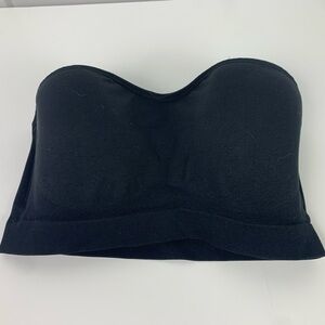 Auden LARGE strapless Bandeau Bralette Bra Wireless Black